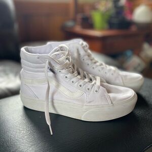 White Vans SK8-Hi High Top Women’s Size 9 (approx. Men’s 7.5)